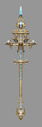 魔法冷兵器具武器刀剑法杖弓箭火器法器模型贴图PSD原画美术素材