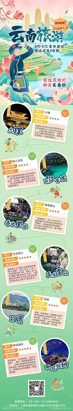 云南旅游攻略旅游长图海报-志设网-zs9.com