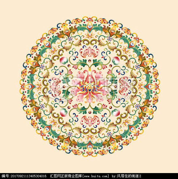 古典花纹中式图案团花