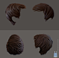 Hair sculpts, Alisa Seliverstova : Couple of hair sculpts for making low-poly models, so there are not much details.