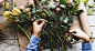 Florist Making Fresh Flowers Bouquet Arrangement