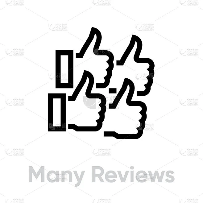 Many Reviews icon. Editable Vector Outline.素材-花瓣网