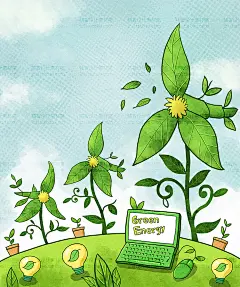 0513绿色手绘创意节能环保生态地球保护环境插画海报PSD设计素材-淘宝网