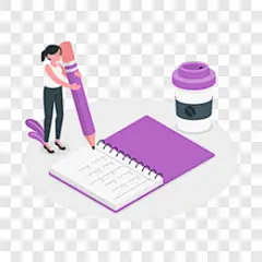 立体插画风女孩写英语笔记场景元素卡通手绘PNG图片 来自PNG搜索网 pngss.com 免费免扣png素材下载！