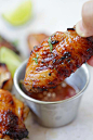 Sweet Thai Chicken Wings - perfectly BBQ chicken wings with sweet Thai seasonings. Crazy delicious wings you can't stop eating | rasamalaysia.com