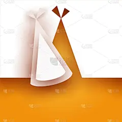 卡通生日帽在现代几何剪纸风格。极简多彩的设计构图。模板背景横幅，邀请，贺卡，封面，海报。矢量插图。