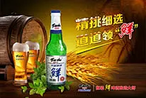 天湖啤酒品牌宣传海报 天湖啤酒瓶装＂鲜＂啤酒酿造大师海报psd素 #采集大赛#