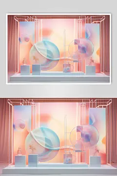 AI数字艺术3D玻璃质感模型背景-众图网
