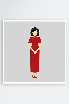 中国风手绘旗袍美女古典美女民国美女-众图网