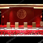 中式婚礼舞台背景设计 中式古典背景迎宾设计 婚礼背景喷绘设计-淘宝网