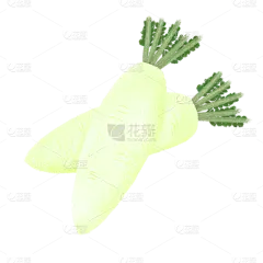 手绘-蔬菜元素-白萝卜