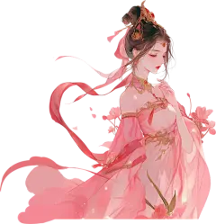 中式风格动漫人物插画-古风人物半身像