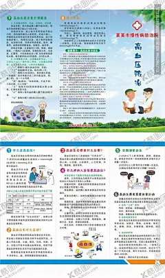 高血压预防 【酷图网】高血压,预防,防治,慢性病折页,三折页,医院海报