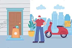 快递业务 【酷图网】快递业务,快递员,快递,送货员,货物,物品,在路上,营销,销售,在线,物流,送达,定位,位置,速递,网约