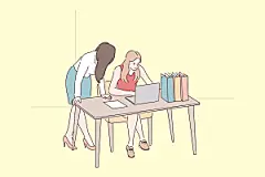 简笔画人物卡通插画