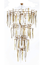 Waterfall Staircase 3 Tier Chandelier By Serip  Glass, Metal, Ceiling by Collective Form