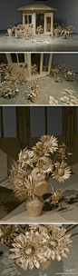 【艺术】Nature morte.2009——Maude Léonard-Contant （静物——材质：牛皮纸，纸板，油墨）
