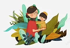 手绘装饰插图母亲节插画草丛中的高清素材 妈妈 小男孩 手绘 手绘装饰插图母亲节插画草丛中的妈妈与小男孩免费下载 插画 母亲节 草丛 装饰插图 元素 免抠png 设计图片 免费下载 页面网页 平面电商 创意素材