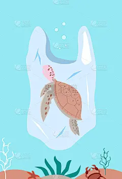 乌龟在族群里。动物死于池塘里的垃圾。对塑料说不。海洋污染。生态灾难。拒绝塑料的概念。矢量图