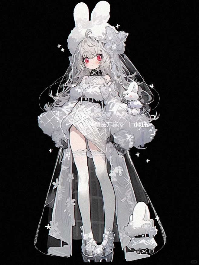 灵感｜要来一只糯叽叽小雪兔嘛OC - 小红书图片_AI图片素材-花瓣网
