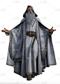 3d illustration white wizard with magic book and s