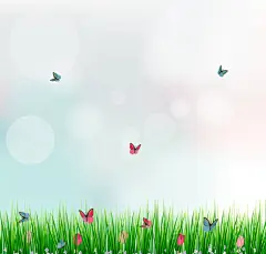 草从里的蝴蝶 春日里捉蝴蝶的小孩矢量 箱子里的玩偶玩具 箱子里的玩具 漂亮的蝴蝶