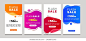 Set of flash sale banners with dynamic modern liquid mobile concept. special offer and sale banner discount up to 50% template design with editable text.