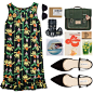 A fashion look from March 2014 featuring floral dress, flat shoes and leather satchel. Browse and shop related looks.