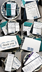 Navy and Teal Wedding Invitation Navy Blue Wedding by BeaconLane