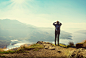 Female hiker on top of the mountain enjoying valley view, Ben A'an, Loch Katrina, Highlands, Scotlan / 500px,Female hiker on top of the mountain enjoying valley view, Ben A'an, Loch Katrina, Highlands, Scotlan / 500px