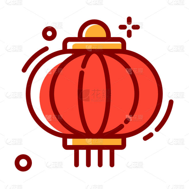 中国风春节图标装饰贴纸-灯笼