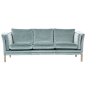 现代风三人青色沙发家具家居元素PNG素材