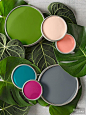 2015 Better Homes and Gardens Color Palette of the Year.  Gorgeous paint colors!  Especially loving Fresh Berry and Behr Essential Teal. Paint color names and brands on link.: 