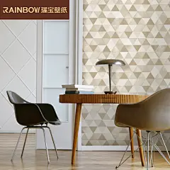 瑞宝壁纸 德国进口立体浮雕3d无纺 卧室客厅背景墙 现代简约几何-tmall.com天猫