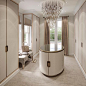 Dressing room of dreams at our Surrey project with antique brass trimmed…