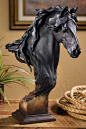 Equus - LRG Fresian Horse Bust Sculpture by Arich Harrison