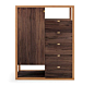 Ming-B Cabinet from Organic Moderism - FSC-certified American walnut, Cast brass handles. Design by Working Hands Factory