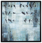 "Blue Birds II" Framed Canvas Oil Painting paintings