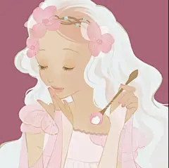 插画师mu_mashu  唯美女生人物插画，淡雅的配色和优雅的人物姿态~