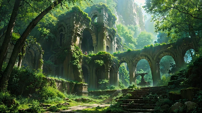 AI丛林遗迹场景设定图集 影视游戏场景概念设计 背景插画临摹-淘宝网-花瓣网