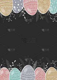 华丽的,复活节,鸡蛋,背景,矢量,可爱的,贺卡,空的,边框,复活节兔子