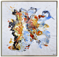 Large Contemporary Art Original Oil Painting On Canvas. One-of-a-kind, IN STOCK, 48"X48"/122x122cm. Yellow, blue, brown. - Celine Ziang Art : ►This painting is currently IN STOCK, an its a one-of-a-kind piece, will be shipped immediately after y