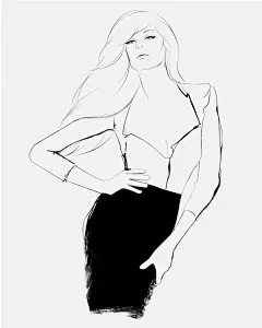 轻透水彩+黑色线条！马来西亚艺术家Will Ev时装插画作品，用笔墨捕捉复古迷人韵味