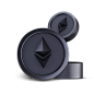 Ethereum (front view) - 60款黑色金融理财3D图标合集 3D Crypto Icon Set