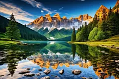 草坪植物山川风景草地插画图片