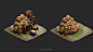 3D model buildings digital painting Game Art Isometric medieval