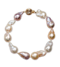 Macy's Multicolor Cultured Baroque Freshwater Pearl (9-11mm) Bracelet - Bracelets - Jewelry & Watches - Macy's