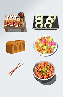 日本料理美食插画元素