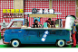 定制小吃车大众T1巴士移动售卖车仿真模型商场广场冷饮车网红餐车-淘宝网