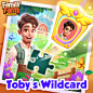 可能是包含下列内容的卡通画：上面的文字是“Family Farm Adventure Toby S Wildcard”